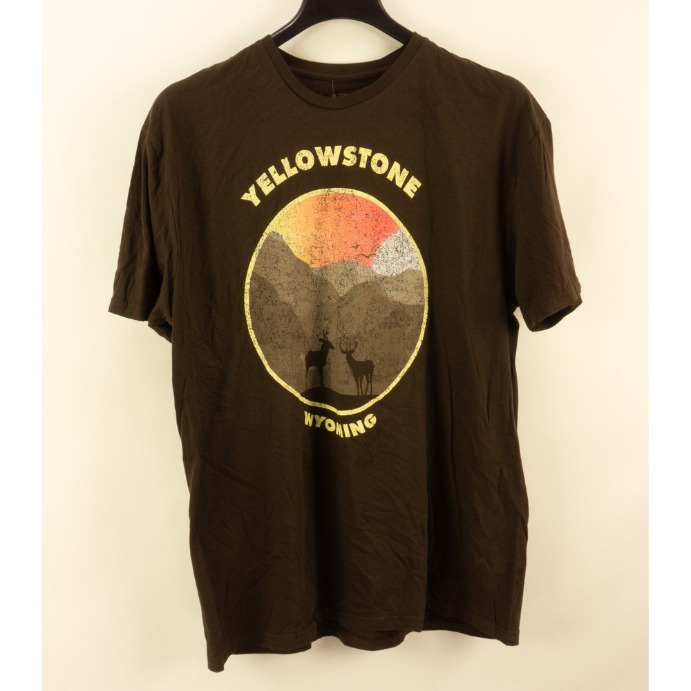 Philcos Yellowstone National Park Wyoming Graphic T-Shirt Mens XL Brown